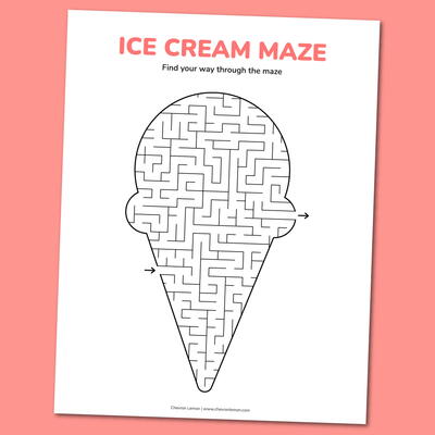 Printable Ice Cream Maze