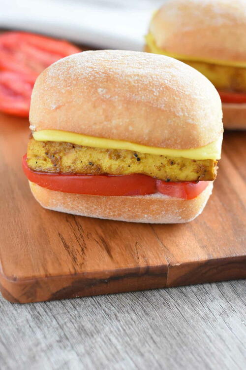 Glutenfree & Vegan Breakfast Sandwich (vegan Egg And Cheese On A Roll