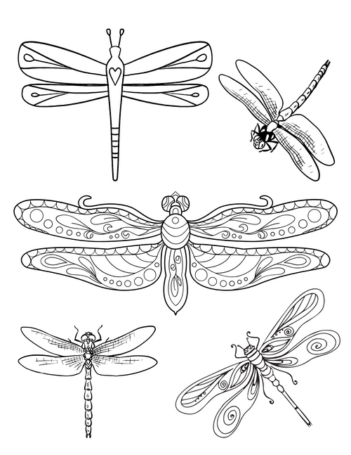 Dreamy Dragonfly Coloring Pages