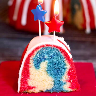 Red, White & Blue Cake