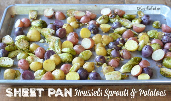 Sheet Pan Brussels Sprouts And Potatoes