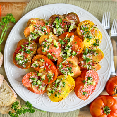Pan Grilled Tomato Salad | Healthy & Refreshing 10 Minute Recipe