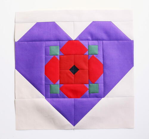 California Poppy Quilt Block Pattern
