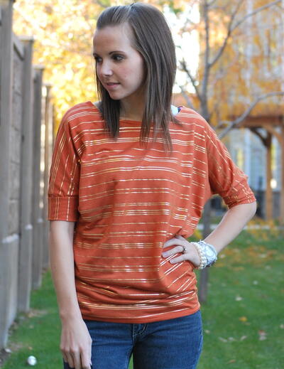Shimmery Slouch Top