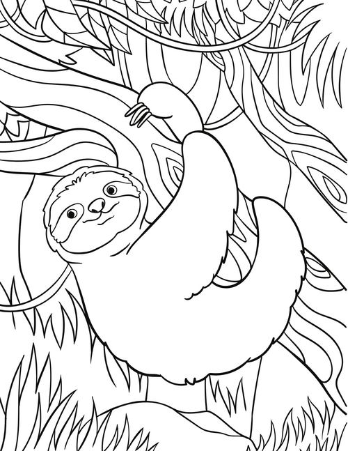 Free Sloth Coloring Pages