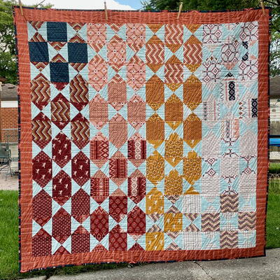 Ombre Hourglass Patchwork Quilt
