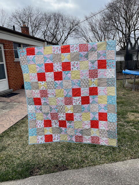 Scrappy Hourglass Patchwork Quilt