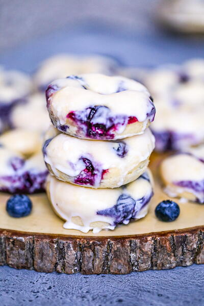 Delectable Glazed Blueberry Donuts
