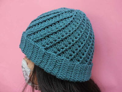 Ladies & Gents Beautiful Spiral Crocheted Hat 