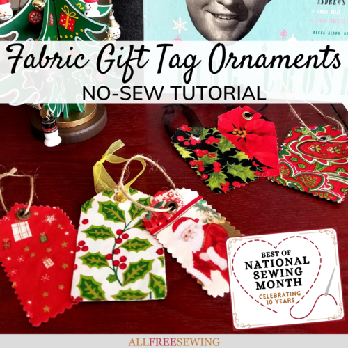 Fabric Christmas Gift Tag Ornaments