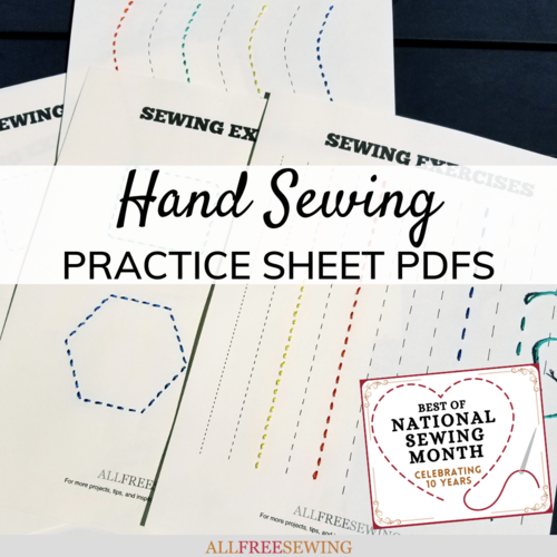 Hand Sewing Practice Sheets PDFs