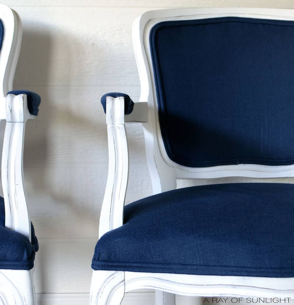 Dark Blue French Armchairs