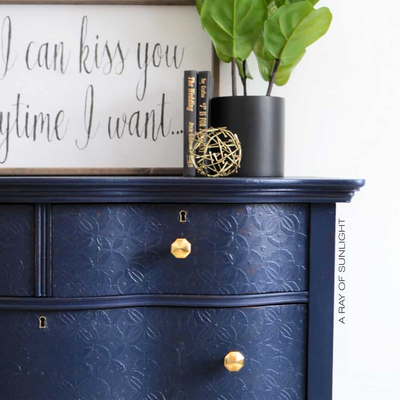 Embossed Navy Dresser