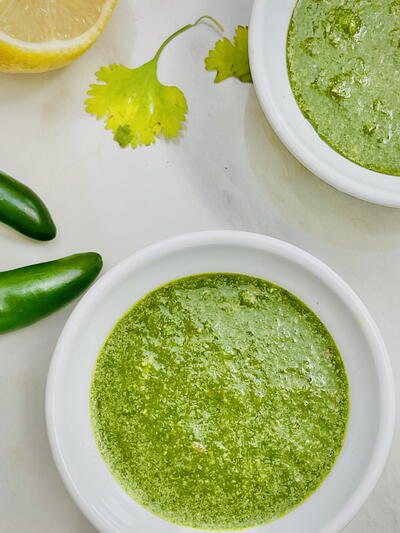 Cilantro Green Chutney (hari Chatni) Recipe