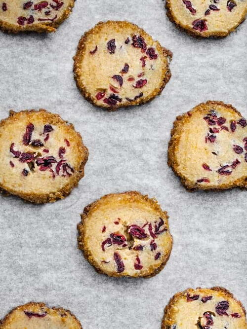 Cranberry Orange Shortbread Cookies