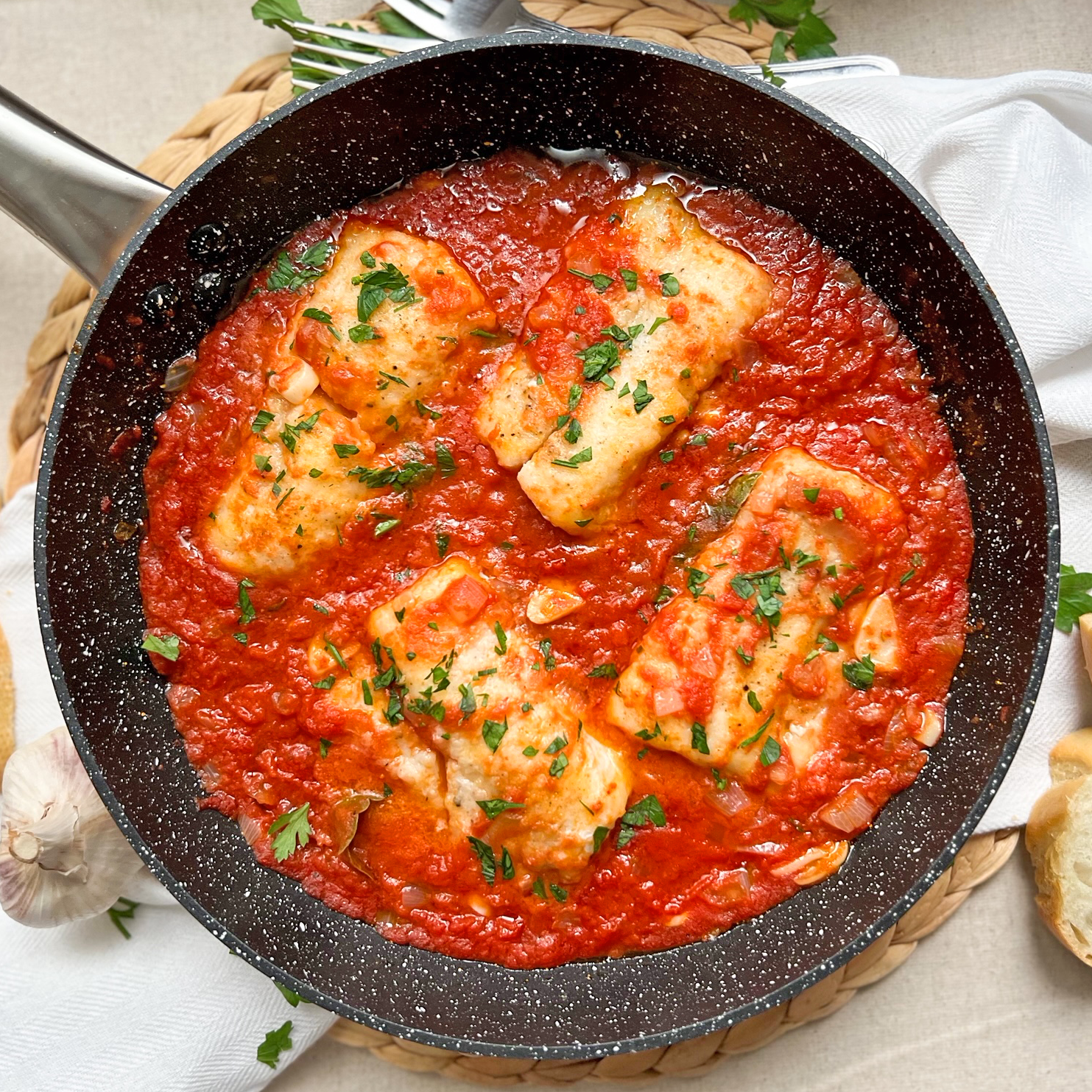 Cod With Tomato Sauce | Classic Recipe From Sevilla Spain | RecipeLion.com