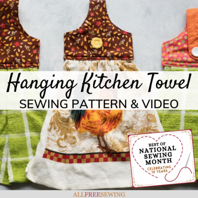 6 FREE Hanging Kitchen Towels Tutorials
