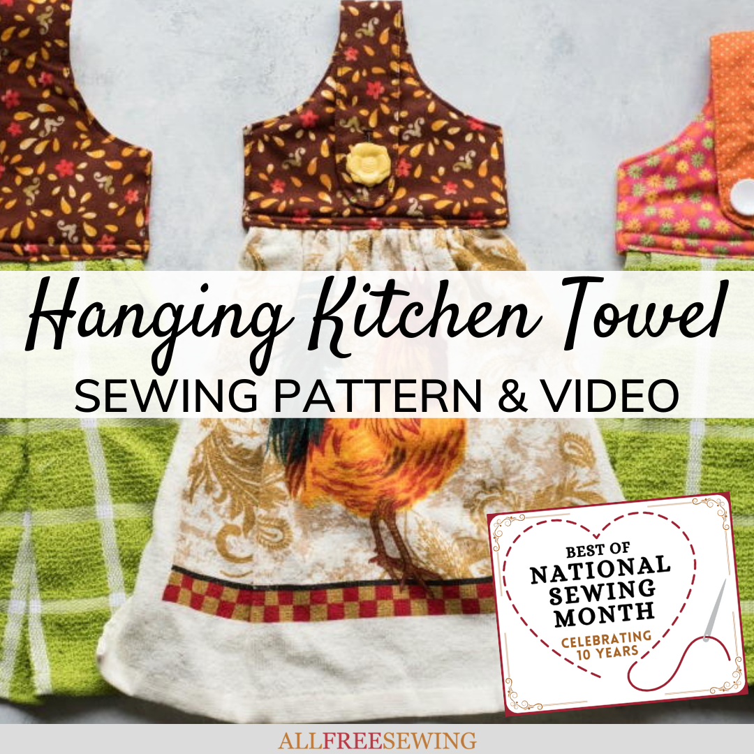 Hanging Kitchen Towel Pattern (+ Video) | AllFreeSewing.com hanging-kitchen-towel-pattern-video-allfreesewing-com