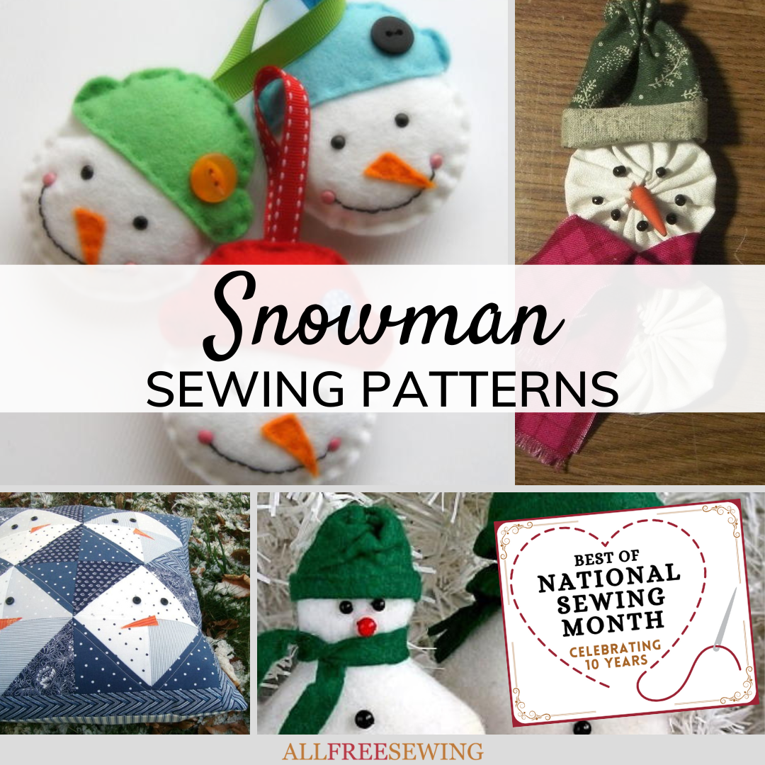 Fabric Snowman Christmas Tree Ornament Sewing Pattern & VIDEO