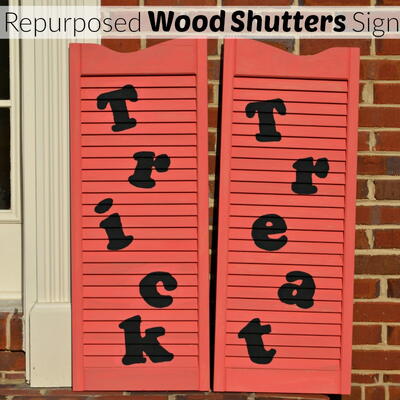 Repurposed Wood Shutters Sign For Halloween