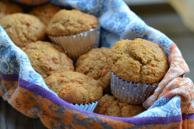 Whole Wheat Carrot Applesauce Muffins