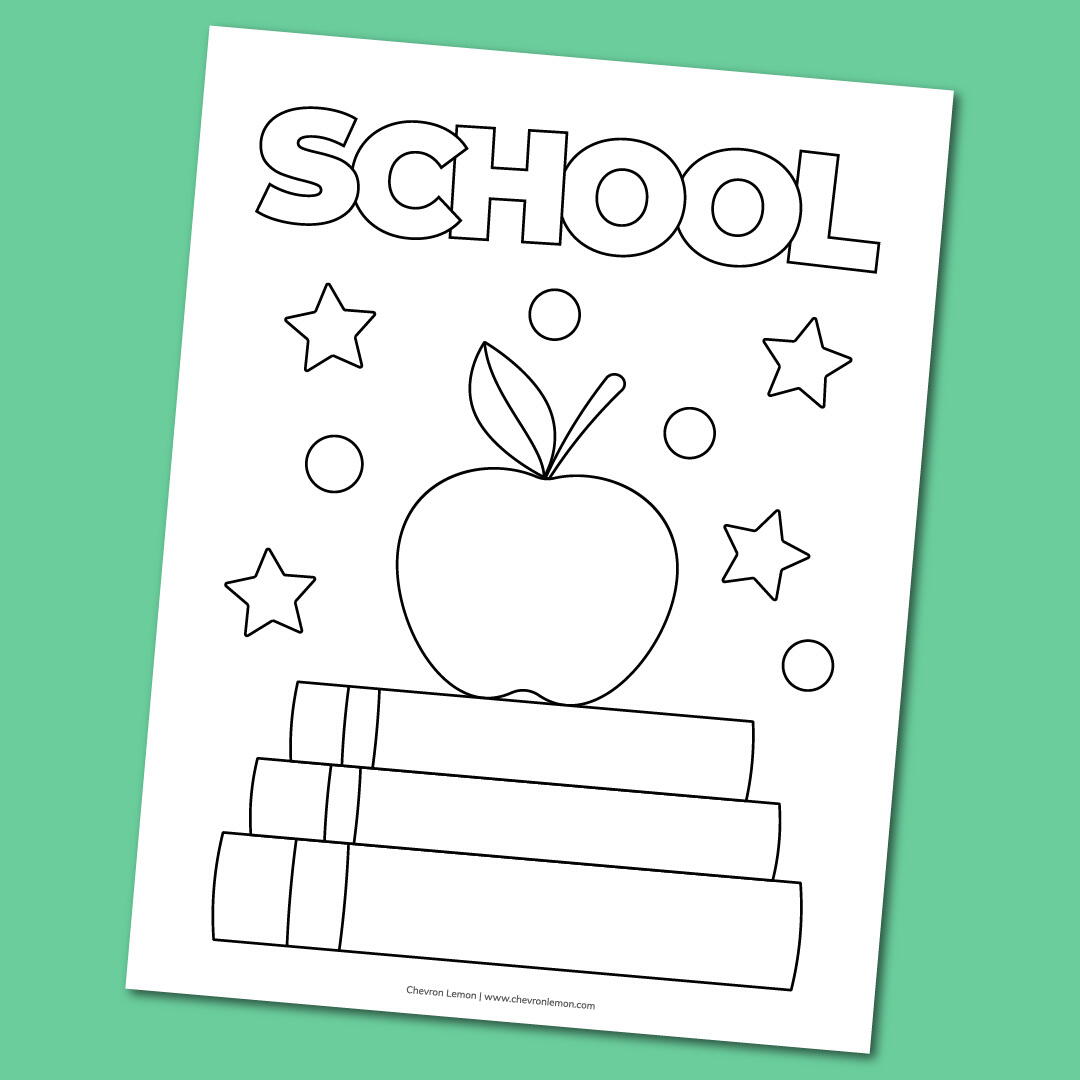 Free Printable School Coloring Page | DIYIdeaCenter.com