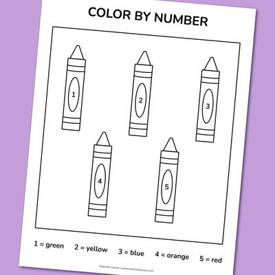 Printable Crayons Color By Number Page