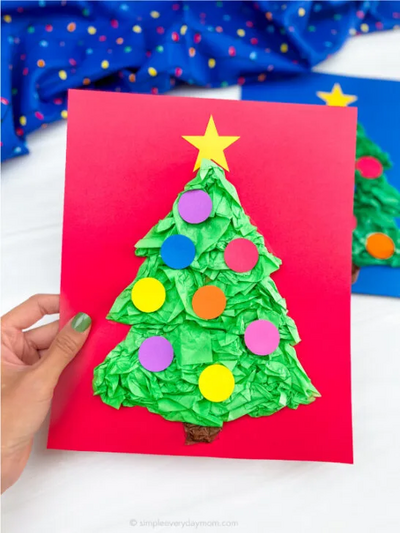 Christmas Tree Tissue Paper Craft