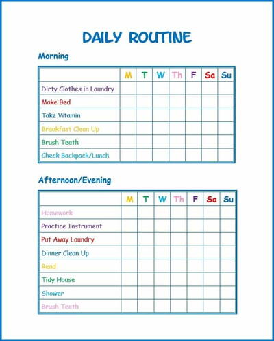 Use This Free Kids Daily Routine Printable To Develop Good Habits