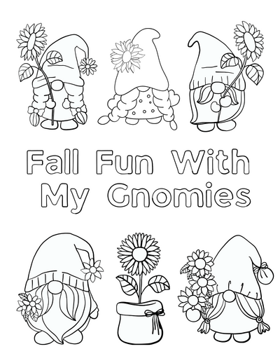  Fall Gnomes Coloring Pages