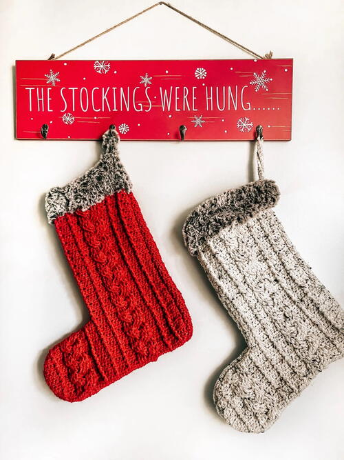 Cabled Holiday Stocking 
