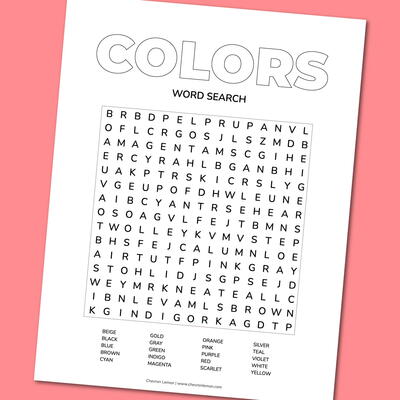 Printable Colors Word Search | FaveCrafts.com
