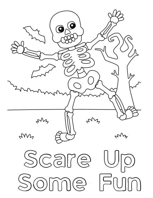 Spooky Scary Skeleton Coloring Pages