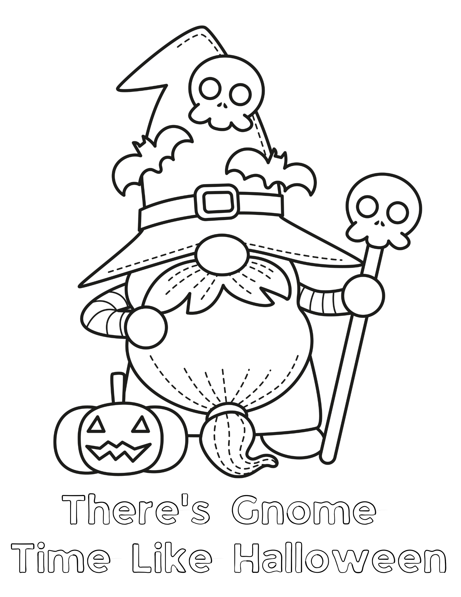 Haunted Halloween Gnomes Coloring Pages | FaveCrafts.com