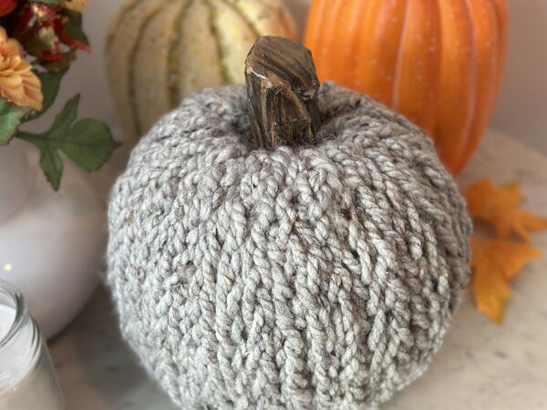 Finger Knitted Yarn Pumpkin