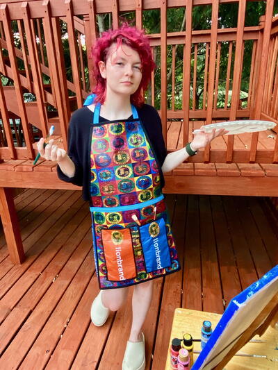 Upcycled Art Apron from Lion Brand Yarn Swag Bag