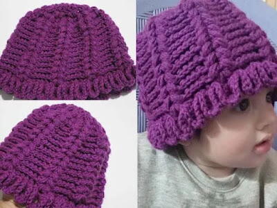 Crochet Puffs Baby Ruffles Beanie Hat