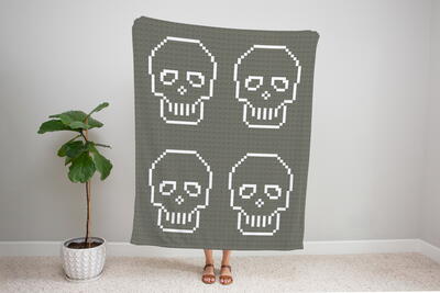 C2c Skull Crochet Blanket