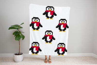 C2c Little Penguin Crochet Blanket