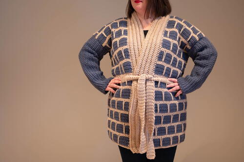 Crochet Coat With Belt
