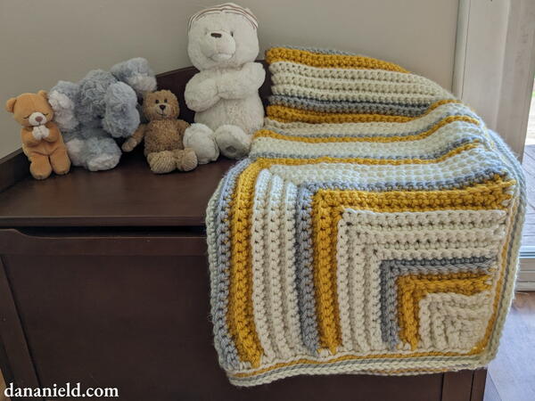 Modern Mitered Crochet Baby Blanket