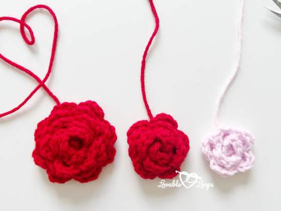 2 Sizes Crochet Rose