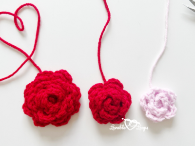 3 Sizes Crochet Rose
