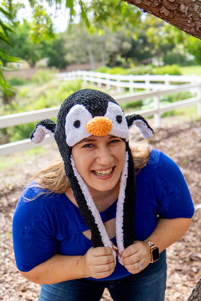 Cute Crochet Penguin Hat With Moving Ears