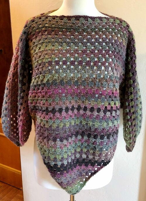Secret Pathways Triangle Poncho Crochet Pattern