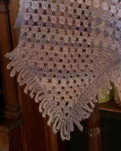 Easy Crochet Spiked Triangle Shawl Free Pattern