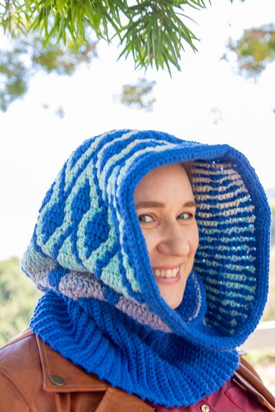 Mosaic Crochet Hooded Cowl