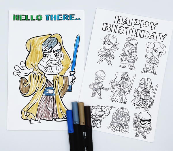 Star Wars Cards To Color | AllFreePaperCrafts.com star-wars-cards-to-color-allfreepapercrafts-com