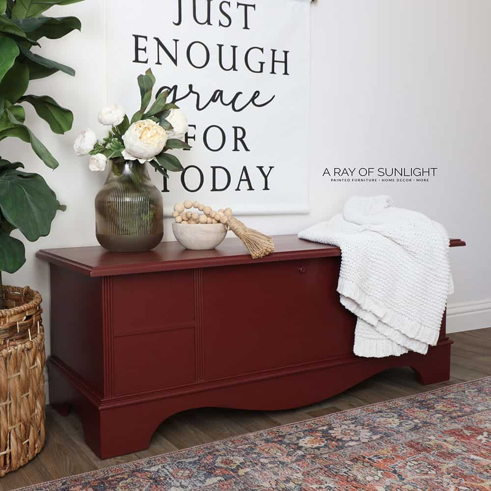 Deep Red Cedar Chest | DIYIdeaCenter.com
