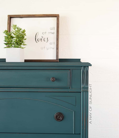 Chalk Painted Teal Dresser 